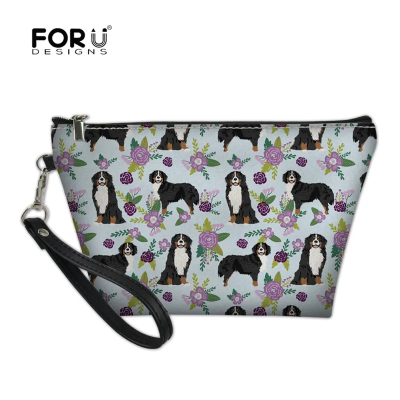 

FORUDESIGNS Bernese Mountain Dog Pet Travel Makeup Beauty Bag Cosmetic Case Women Handbag Storage Organizer Pouch Feminina