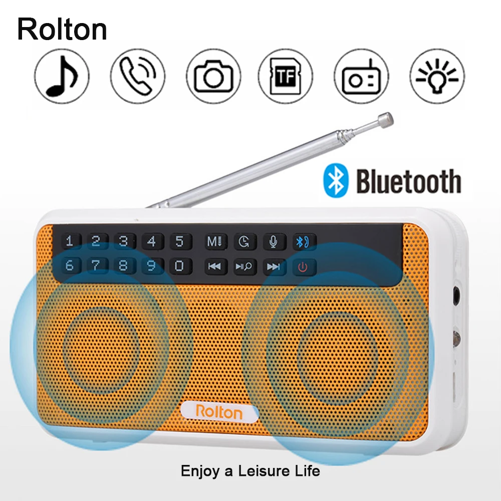 Мини Портативный fm радиоприемник Rolton E500 музыкальный плеер с поддержкой карт Micro TF