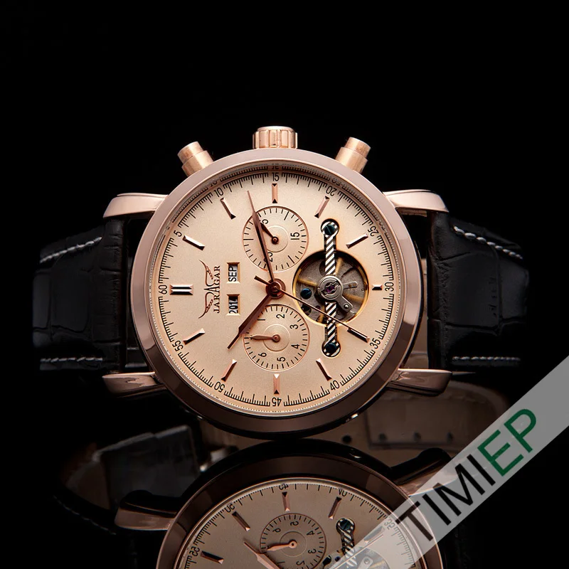 

All Rose Gold Tone Luxury Tourbillon Automatic Mechanical Analog Elegant Mens Watch For Business Man