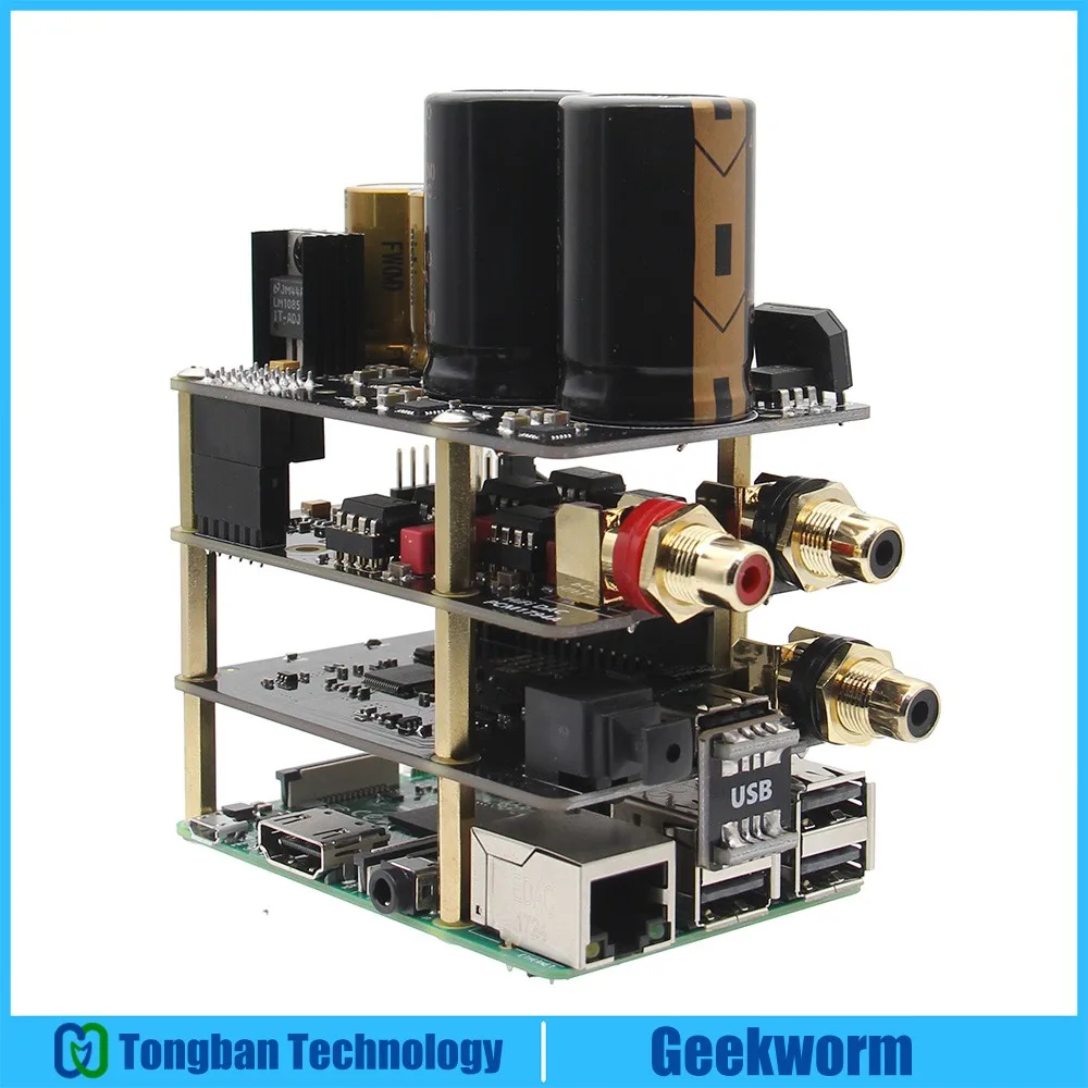 

Raspberry Pi Kit X10 Hifi Audio Kit-B X10 DAC Expansion Board + X10-PWR Power Supply Board + X10-I2S Board for Raspberry Pi 3 B