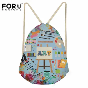 

FORUDESIGNS Art Teacher Print Casual Small Drawstring Bag for Lady Daily Use Shoes Storage Bag Girl Travel Cinch String Backpack