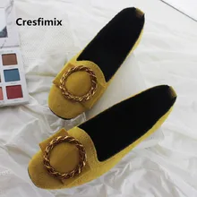 Cresfimix Женская мода; Классическая обувь без застежки обувь на плоской подошке Женская милая весенне-летние офисные туфли chaussures плиты femmes a3545