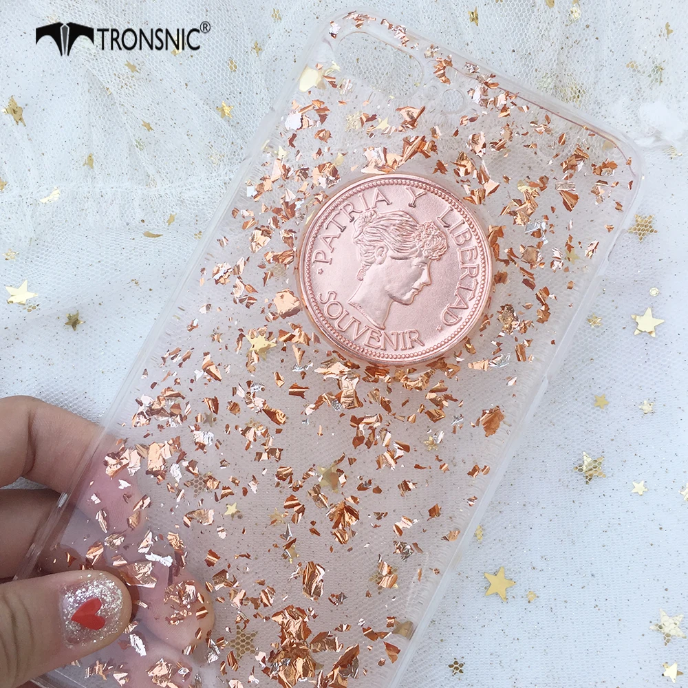Блестящий телефонный чехол Tronsnic для iPhone 6 6s plus 7 8 из золотой фольги с монетами X