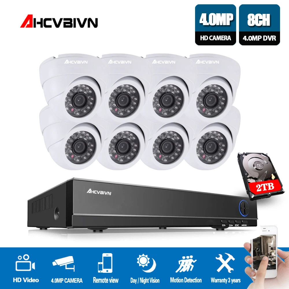 8CH 4MP HDMI DVR hogar seguridad interior AHD 8 canales Video vigilancia 4MP sistema de cámara CCTV