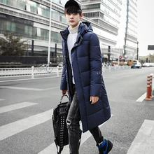 Новая мужская парка зимняя куртка мужская с принтом Хлопковая мужская одежда деловая Повседневная Мужская парка пальто толстое теплое пальто с капюшоном