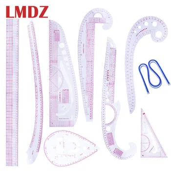 

LMDZ 9pcs Multi-Functional French Curve Ruler Set Grading Rulers Patchwork Ruler for Tailors Dressmaker Designer Sewing Ruler