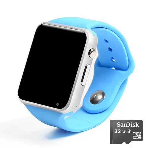 Смарт-часы A1 1,54 цветные наручные часы с сенсорным экраном с Bluetooth sim-картой TF слотом для карты шагомер камера для телефона Android IOS - Цвет: blue-32g