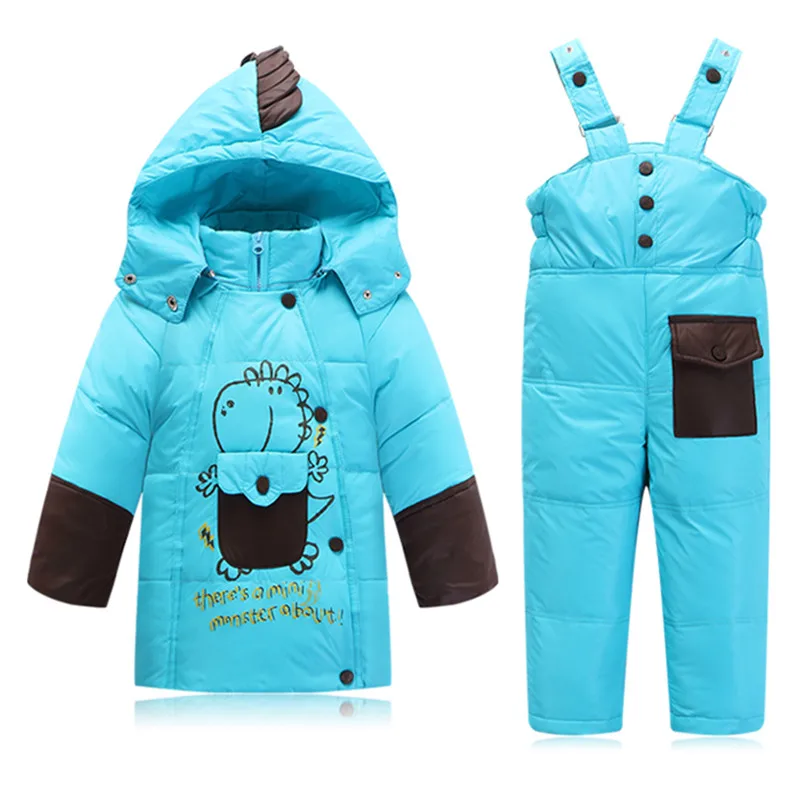 2016 Winter Baby Boy Girls Snowsuit Toddler Kids Down Coat Ski Suit Set