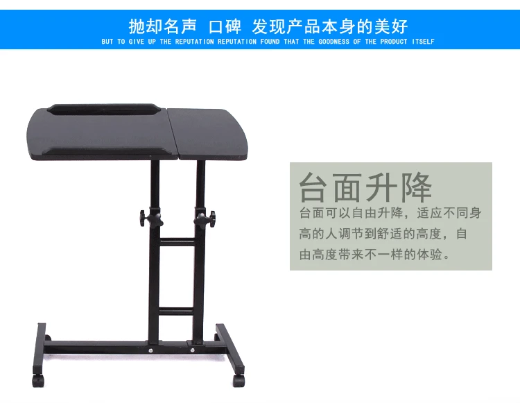 Quality Metal Rolling Laptop Desk Stand Height&Angle Adjustable Rotate Laptop Table for Bed with Pen Holder Computer Desk