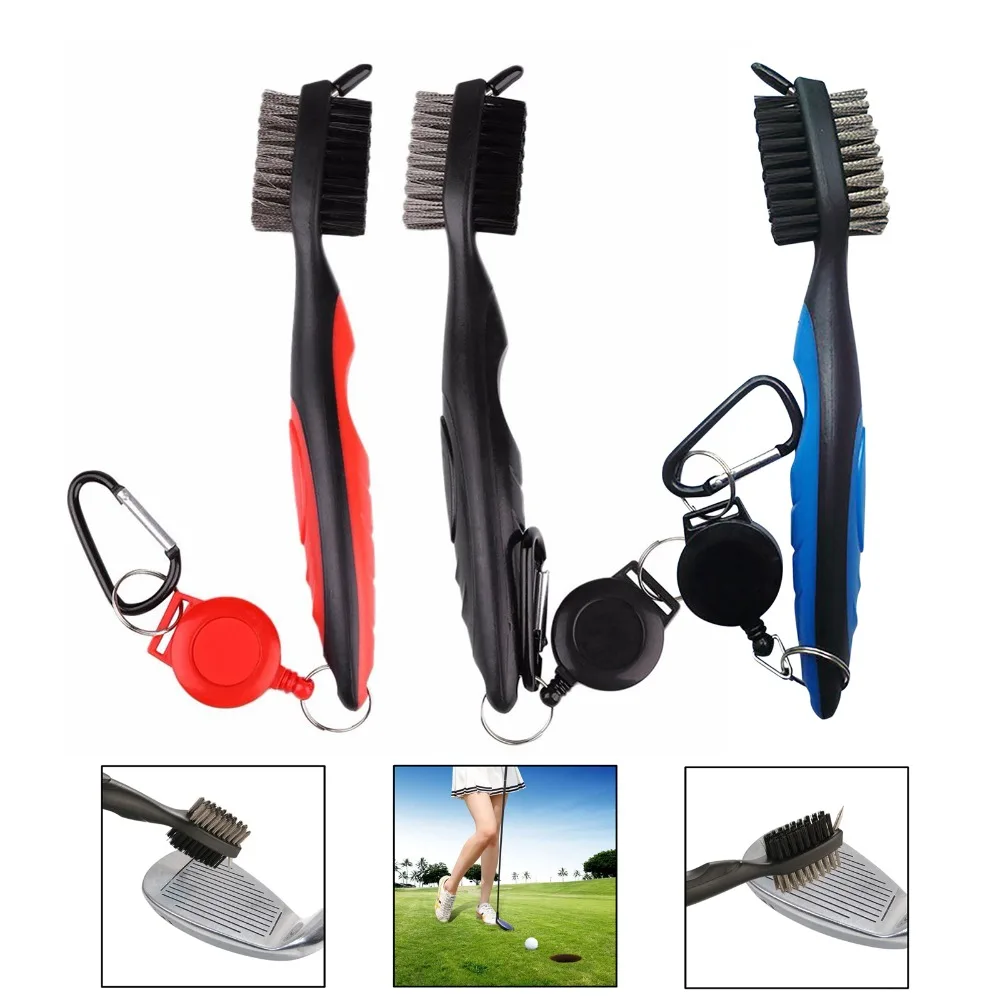 Double Sided Golf Brush Bristle Cleaning Golf Brush With Spike Golf