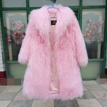 European and American thickening Warm Real Mongolian Sheep Fur coats outerwear luxury winter fur coats