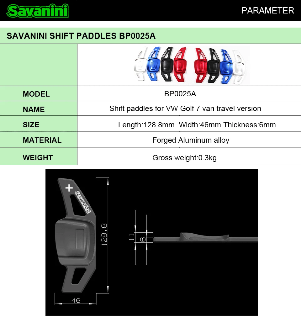 Savanini алюминиевый руль DSG Shift Paddle Shifter расширение для VW Golf Alltrack Wagon Tiguan авто аксессуары