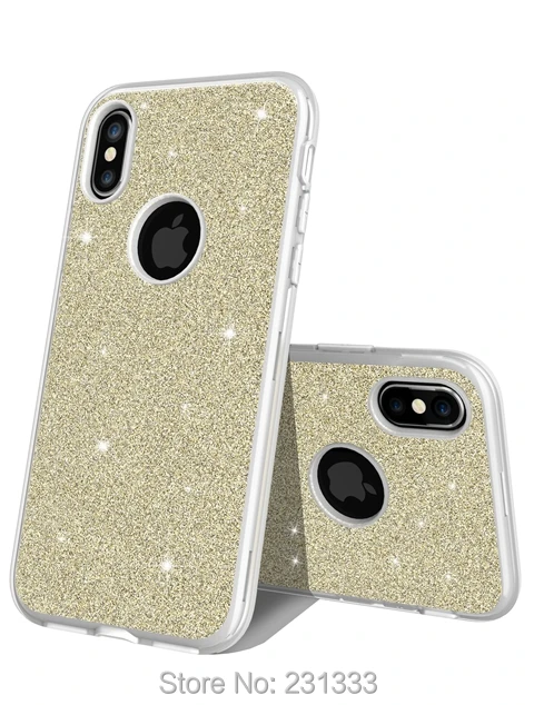 Гибридный Блестящий жесткий чехол C ku из поликарбоната и ТПУ для Iphone X 8 7 Plus I7 6 6S SE 5