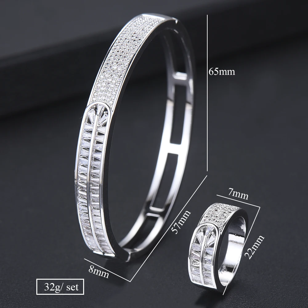 GODKI роскошный браслет с кольцом для вечности, Модные Ювелирные наборы для женщин, Свадебные обручальные brincos para as mulheres