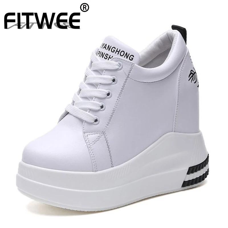 

FITWEE Women Vulcanized Shoes Increasing Heels Platform Sneakers Woman Shoes Print Fashion Women Footwear Size 34-39