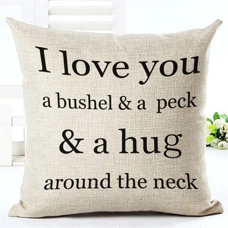 Декоративная наволочка для подушки с надписью Love Home, девиз слова, хлопок, лен, наволочка для дивана, домашнего стула, гостиной - Цвет: 5