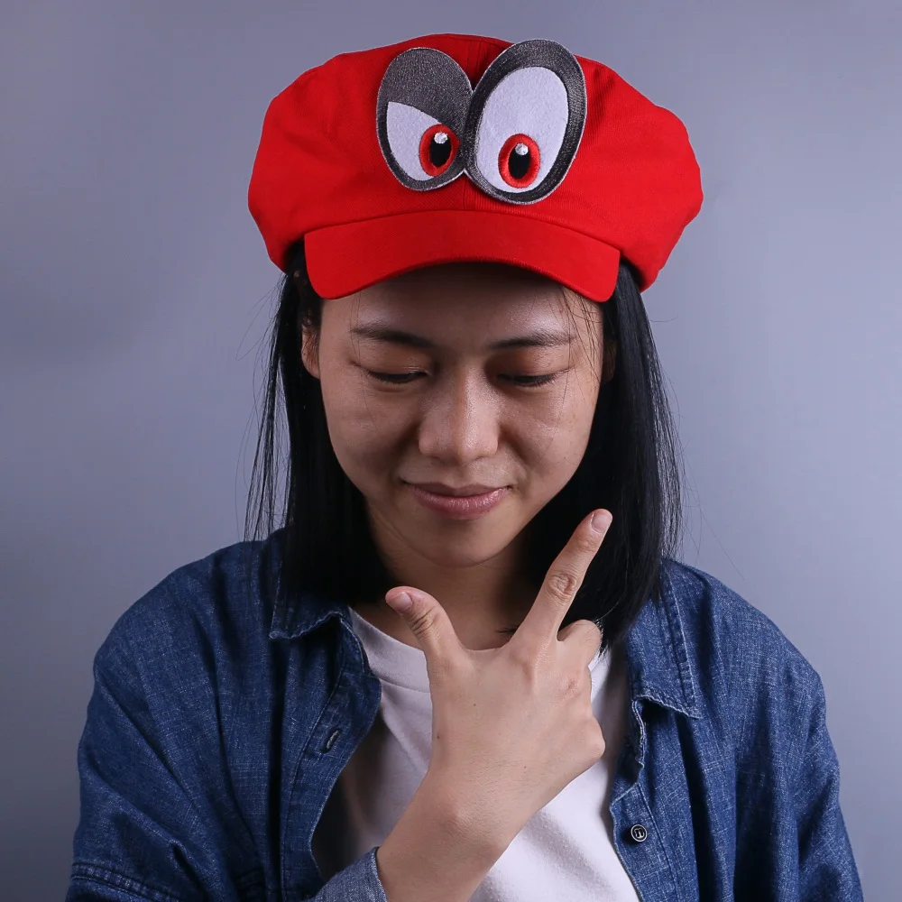 Game Super Mario Odyssey Cap Cosplay Red Mario Hat Adult Kids Anime Handmade New7
