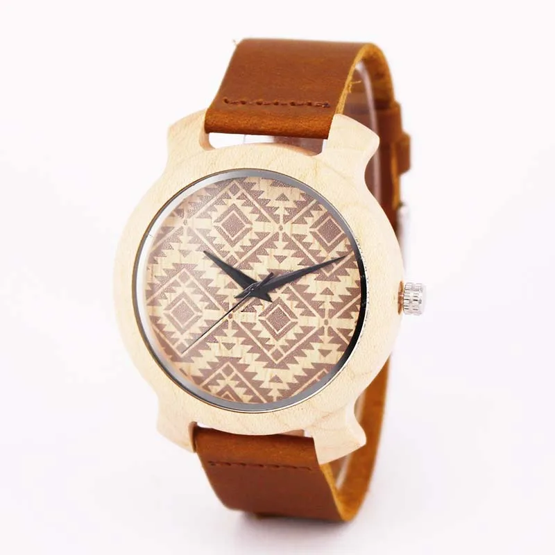 white personality bamboo wood leather mens watch  (15)