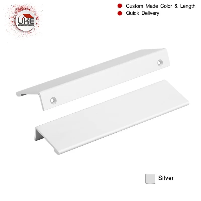 3'' Long Silver Color Aluminum Edge Pull Handles Edge Pull Finger