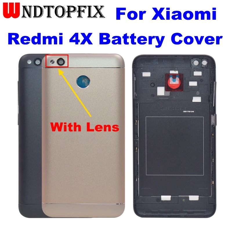 Оригинальная задняя крышка батарейного отсека для Xiaomi Redmi 4X металлическая +