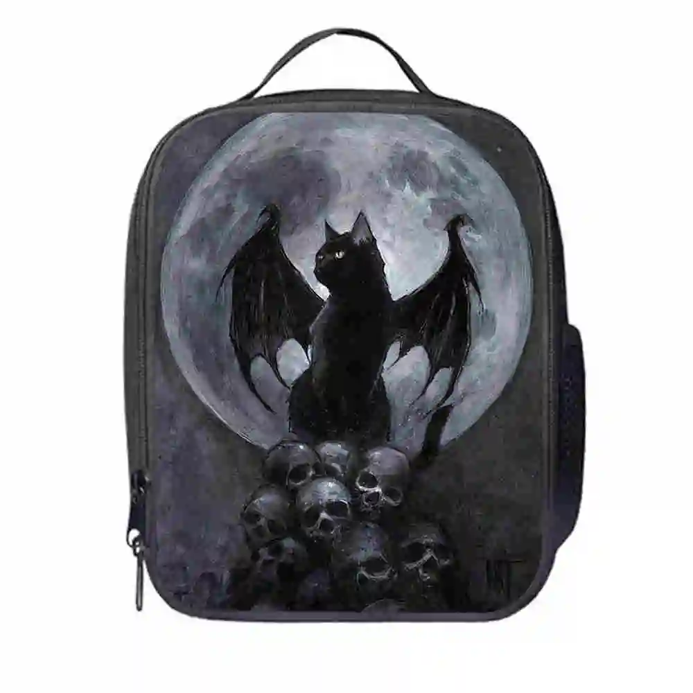 

The Witching Hour Lunch Bag Customized Black Cat Anime Teenagers Boys Girls Kid School Thermal Cooler Insulated Tote Box