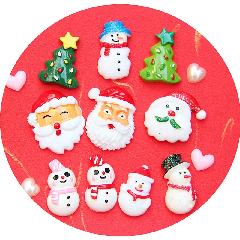 

8pcs Slime Charms Christmas Tree Resin Plasticine Slime Accessories Beads Making Supplies for Kid DIY Lizun Slime for Kid Gift E