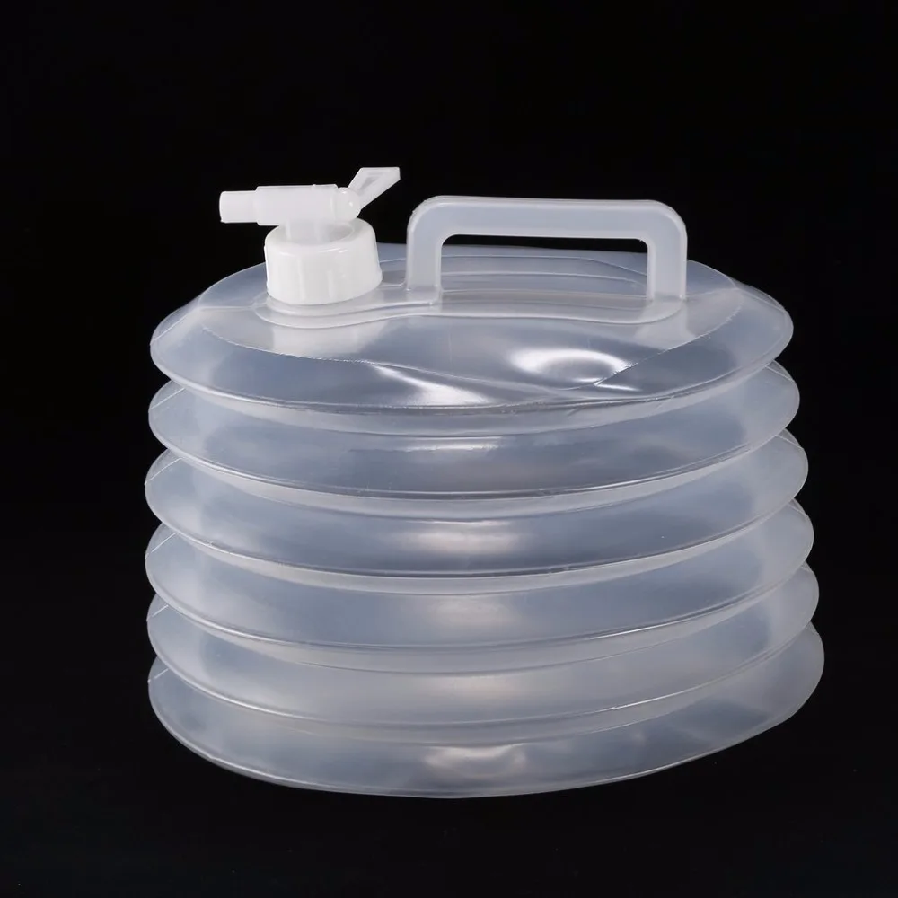 Durable 10L Foldable Camping Water Bucket Outdoor Clear Collapsible