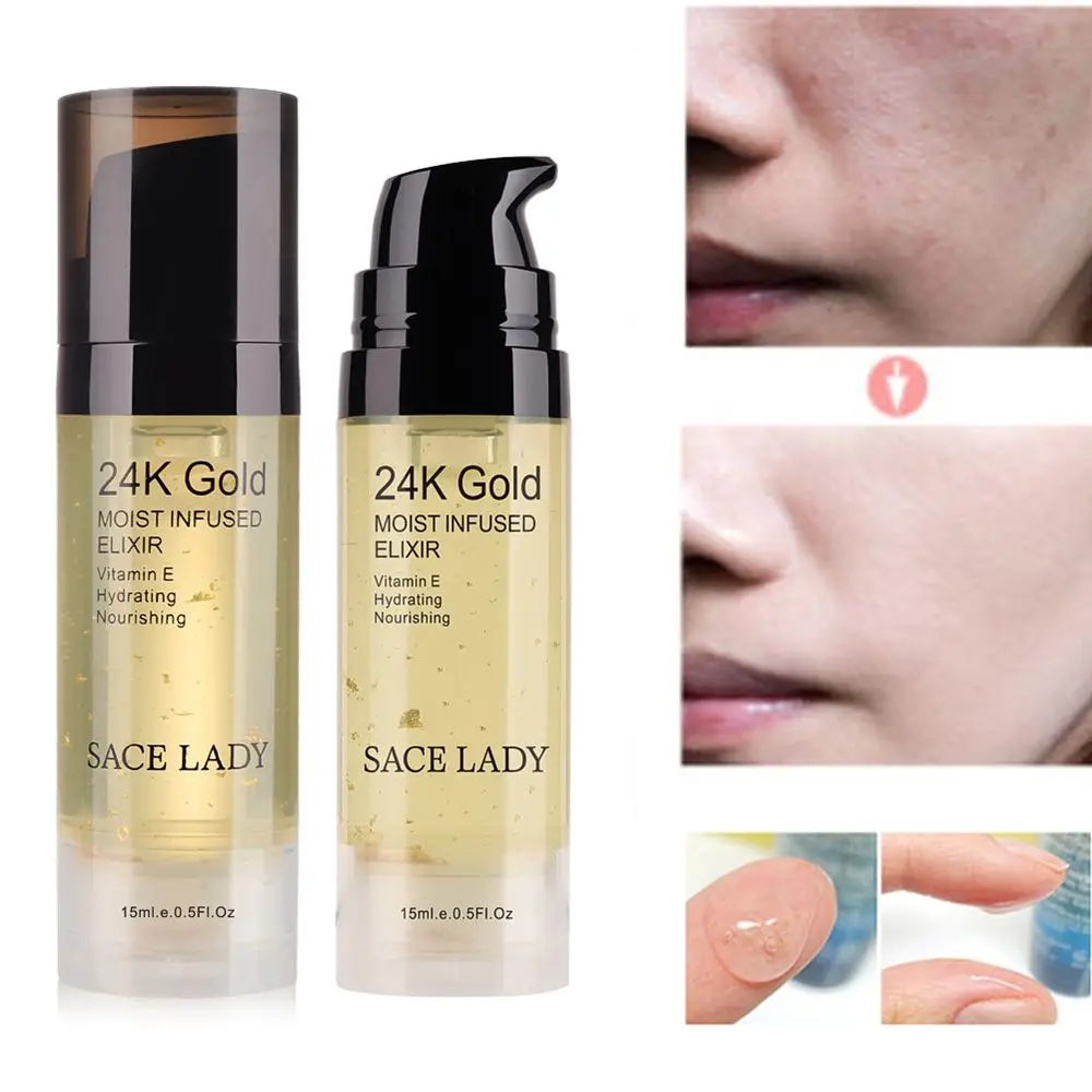 

Anti-aging 24k Gold Elixir Ultra Face Essential Oil Makeup Foundation Base Primer Moisturizing Make Up Cosmetics