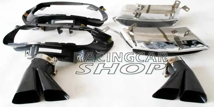 W12 STYLE Rear Diffuser Exhaust Tips Muffler End For Audi A8 Standard Bumper 08-13