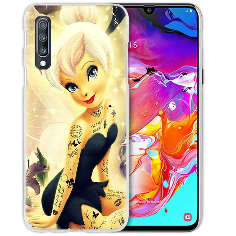 Венди Tinkerbell чехол для samsung Galaxy A50 A70 A20e A40 A30 A20 A10 A8 A6 плюс A9 A7 жесткий прозрачный чехол с держателем телефона Coque