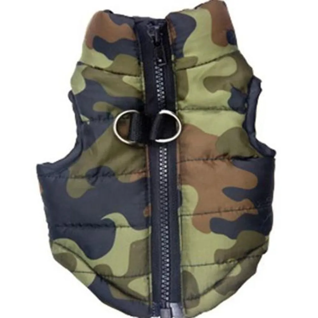 Army Camouflage Zipper Jacket Coats Pet Dog Clothes For Small Dogs