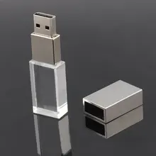 free shipping 4GB 8GB 16GB 32GB New Crystal Transparent Rectangle Usb Flash Drive for windows 8 10