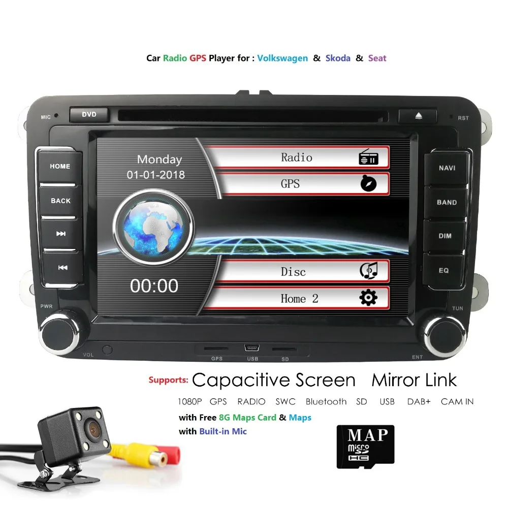 

7" 2din Car DVD for VW POLO GOLF 5 6 POLO PASSAT B6 CC JETTA TIGUAN TOURAN EOS SHARAN SCIROCCO CADDY with GPS Navi DAB RDS Audio