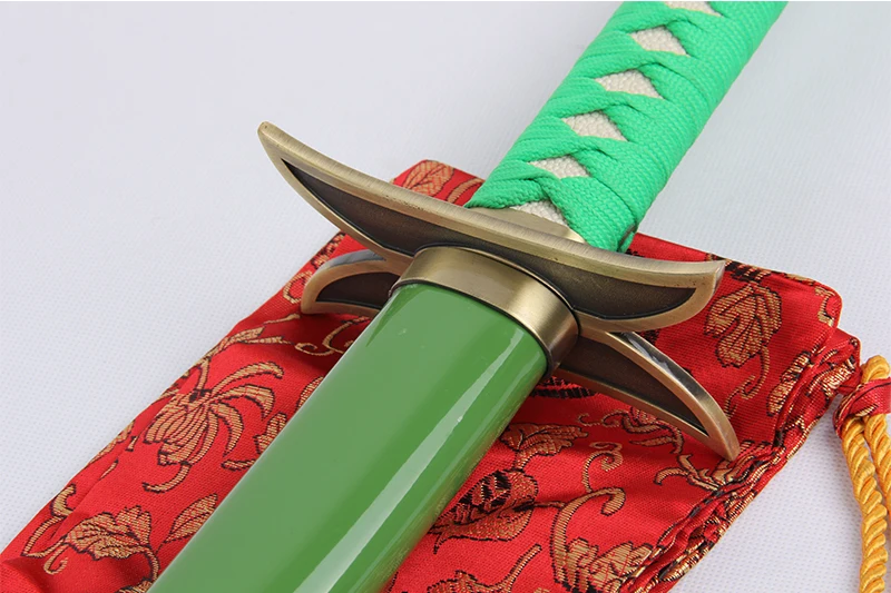 Japanese katana cosplay samurai swords Bleach Anime Neliel Tu Oderschvank's Sword Carbon Steel Blade Decorative Green No Sharp