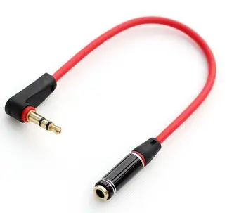 

Best quality ! 90 Degree Angled Type Stereo Audio 3.5mm Male to 3.5mm Male/Female 3 Pos. Line In Car Aux Cable 10cm