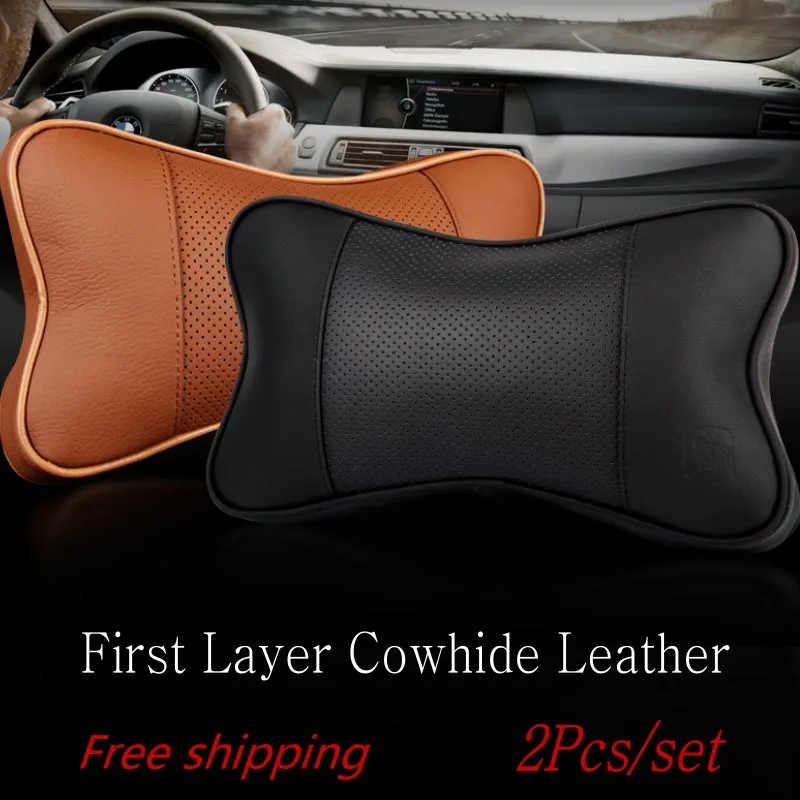 For Lexus For Mazda Leather Car Headrest / 2pcs/set / Neck Auto Safety Pillow / Cowhide Seat