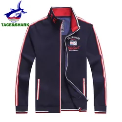TACE&SHARK Brand Jacket Men Fashion Casual Mens Business Shark Embroidery Jacket Sportswear Bomber Jacket Mens Coats Homme
