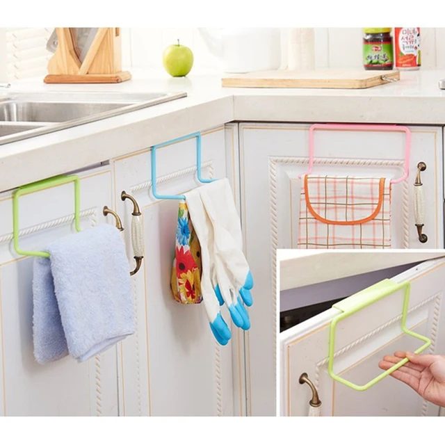Plastic Towel Rack Kitchen Cupboard Hanging Wash Cloth Organizer Plastic Towel Rack Kitchen Cupboard Hanging Wash Cloth Organizer Sponge Holder Wardrobe Cabinet Storage Bathroom