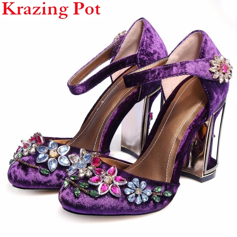 Krazing Pot fashion big size brand shoes crystal shallow bird cages high heel women pumps flower casual party wedding shoes L70 Krazing Pot fashion big size brand shoes crystal shallow bird cages high heel women pumps flower casual party wedding shoes L70