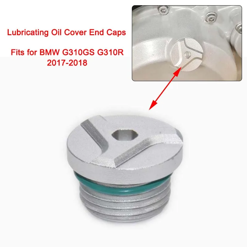 Motorcycle Lubricating Oil Cover End Caps fits for BMW G310GS G310R 2017-2018 Silver  Black 100% Brand New (3)