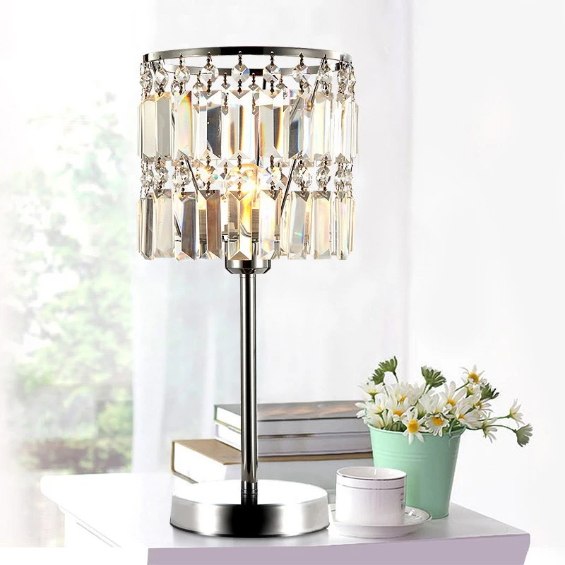

DX K9 Crystal Table Lamp Bedside Lamps Crystal Bedroom Bedside Lamp Luxury Home Decoration Lustres De Cristal AC90-260V