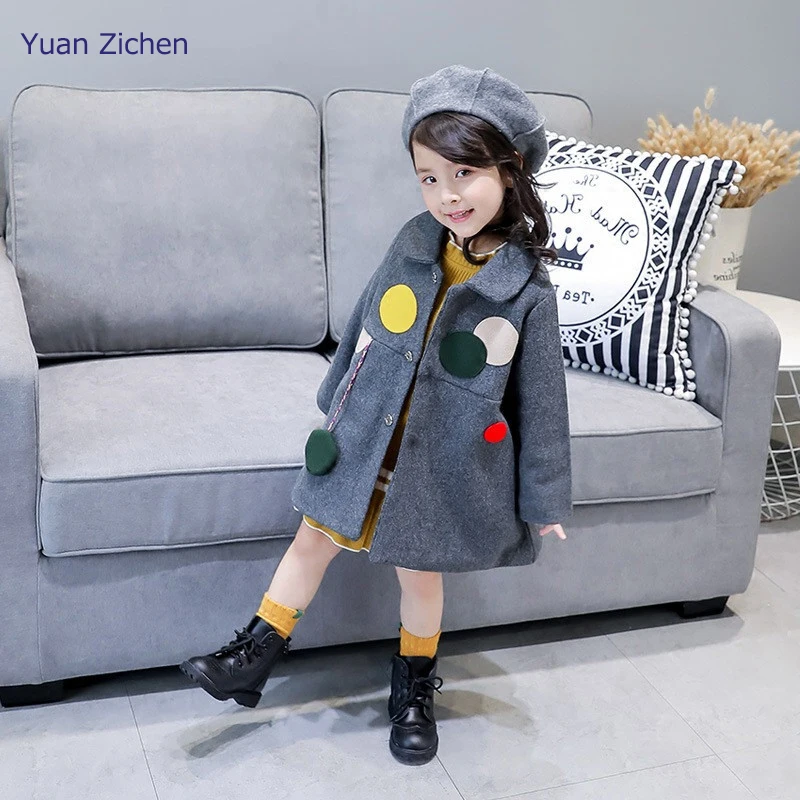 Lovely Dot Clothes Winter For Girls Faux Fur Fleece Coat Warm Jacket Xmas Snowsuit Outerwear Children Kids Wool Clothes For Girl