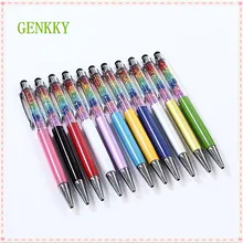1 шт. креативная Хрустальная ручка, алмазные шариковые ручки, канцелярские шариковые ручки, стилус, 11 цветов, жирная черная заправка, 0,7 мм