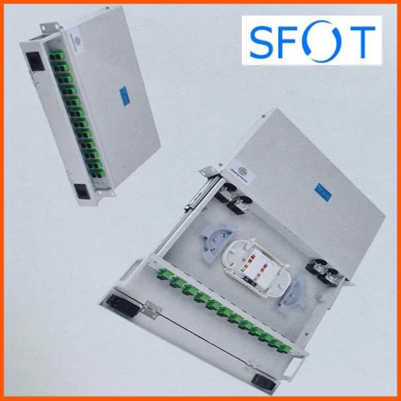 Клеммные коробки типа 1U, 19 '', 24 порта, могут быть для LC, SC, FC, ST/MTRJ/MU connectores