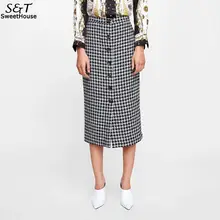 FANALA Skirt Faldas Mujer Moda Plaid Long Skirt Harajuku Jupe Femme Split Winner Skirt New Fashion Plus Size Skirt