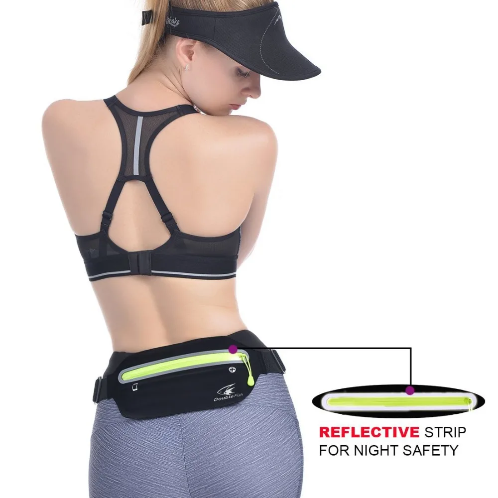 Double fish running bag waterproof Lycra fabric running waist bag for 5.5 6.5 inch phones Running Case cell phones Double fish running bag waterproof Lycra fabric running waist bag for 5.5 6.5 inch phones Running Case cell phones