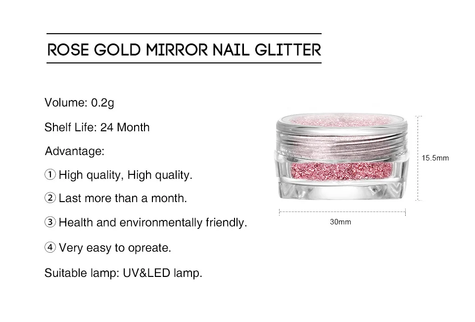 Vrenmol 0,2 г зеркало из розового золота гель с блестками для ногтей лак хром пигмент пыль сверкающие блестки хамелеон лак для ногтей