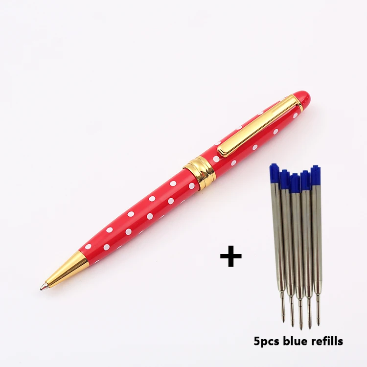 Baoer, модная Роскошная шариковая ручка, металлические ручки-роллеры для девочек, подарки, вращающийся Boligrafos Renkli Kalem Lapiceros Creativos - Цвет: As shown