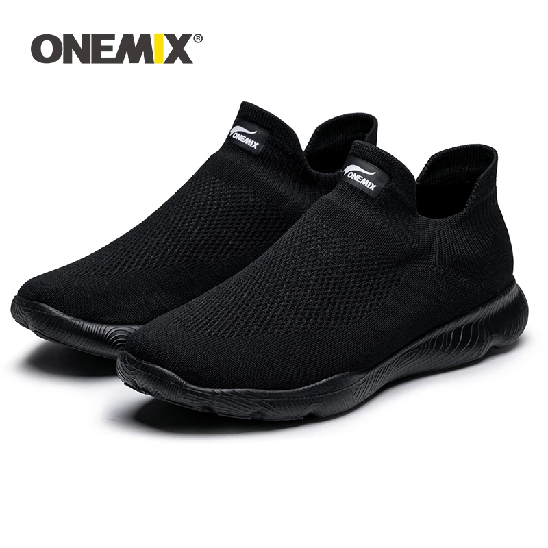 Chegada dos Homens Sapatos de Malha Deslizamento em Tenis Onemix Nova Tênis Esportivos Meias Respirável Formadores Leve Sapatos Caminhada Sapatilha 2020