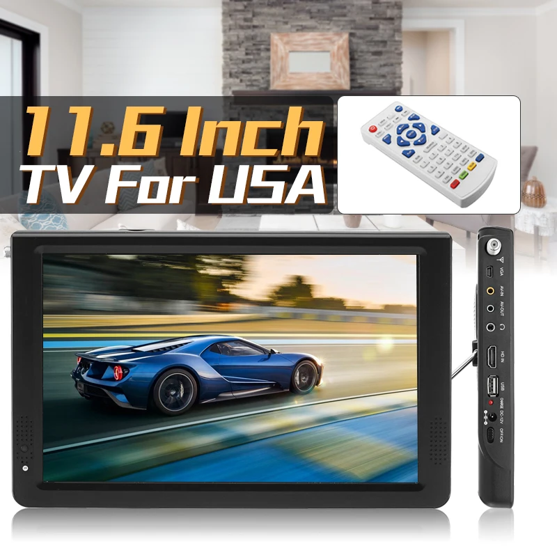 

11.6 Inch HD Digital Analog LED TV Player 16: 9 Portable Smart TV Television Player 1080P DVB-T-T2 TFT-LED Screen USB/AV/TF/ MP3
